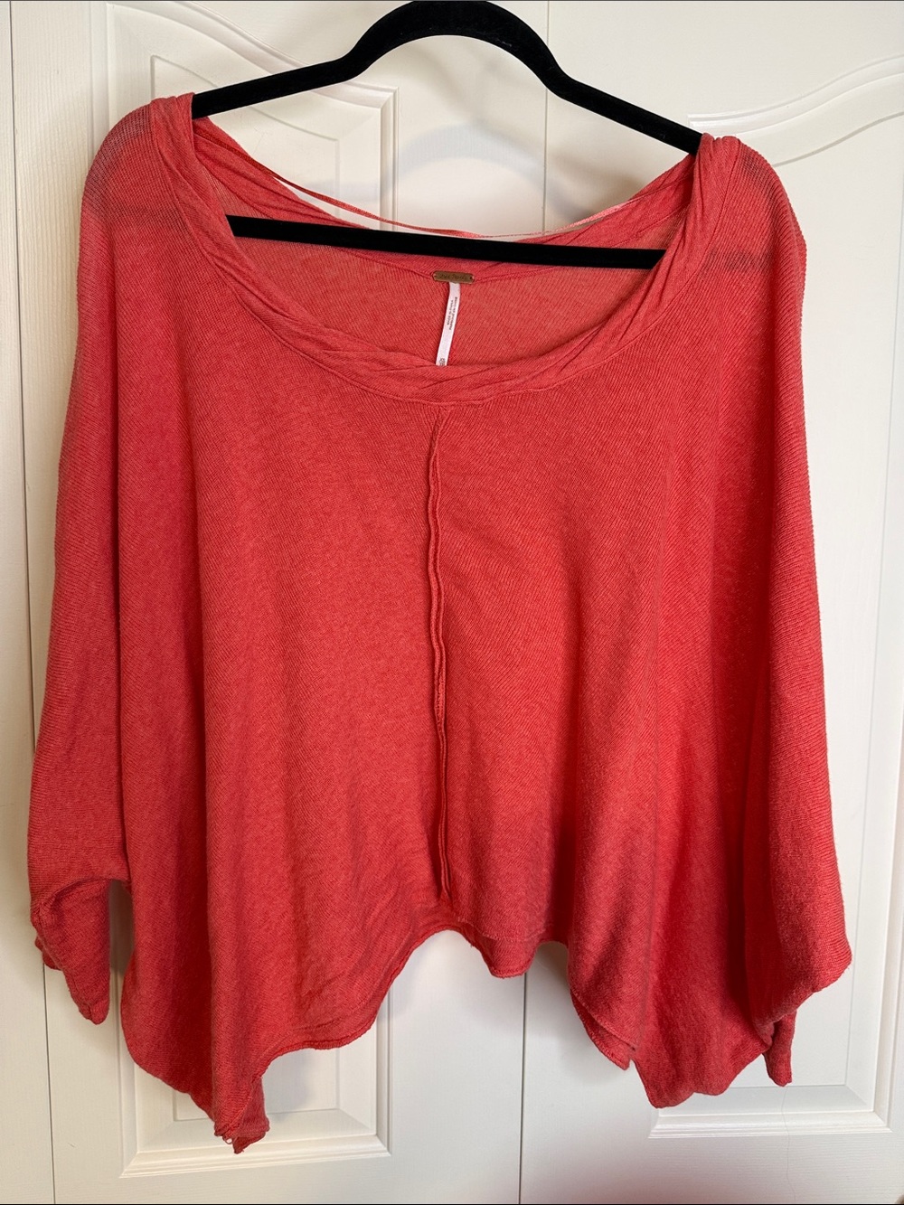 Relaxed Coral Women's Top - Lightweight Scoop Neck